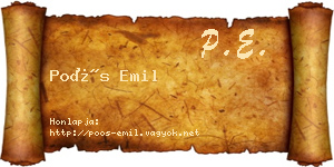 Poós Emil névjegykártya