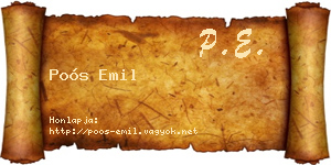 Poós Emil névjegykártya